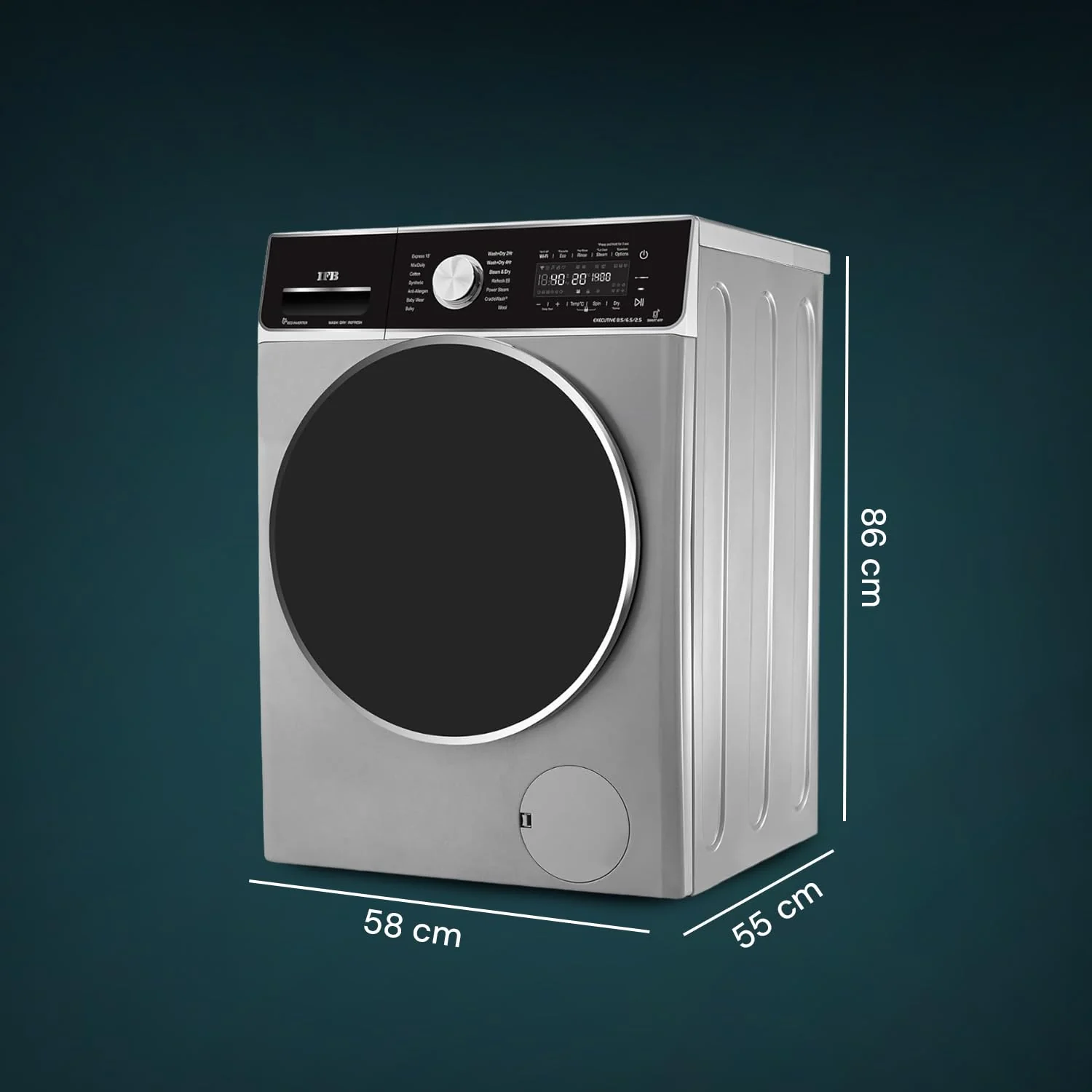 IFB Laundrimagic 3-in-1 8.5/6.5/2.5 Kg Inverter Washer Dryer Refresh(Executive ZXS, Silver) - Image 2