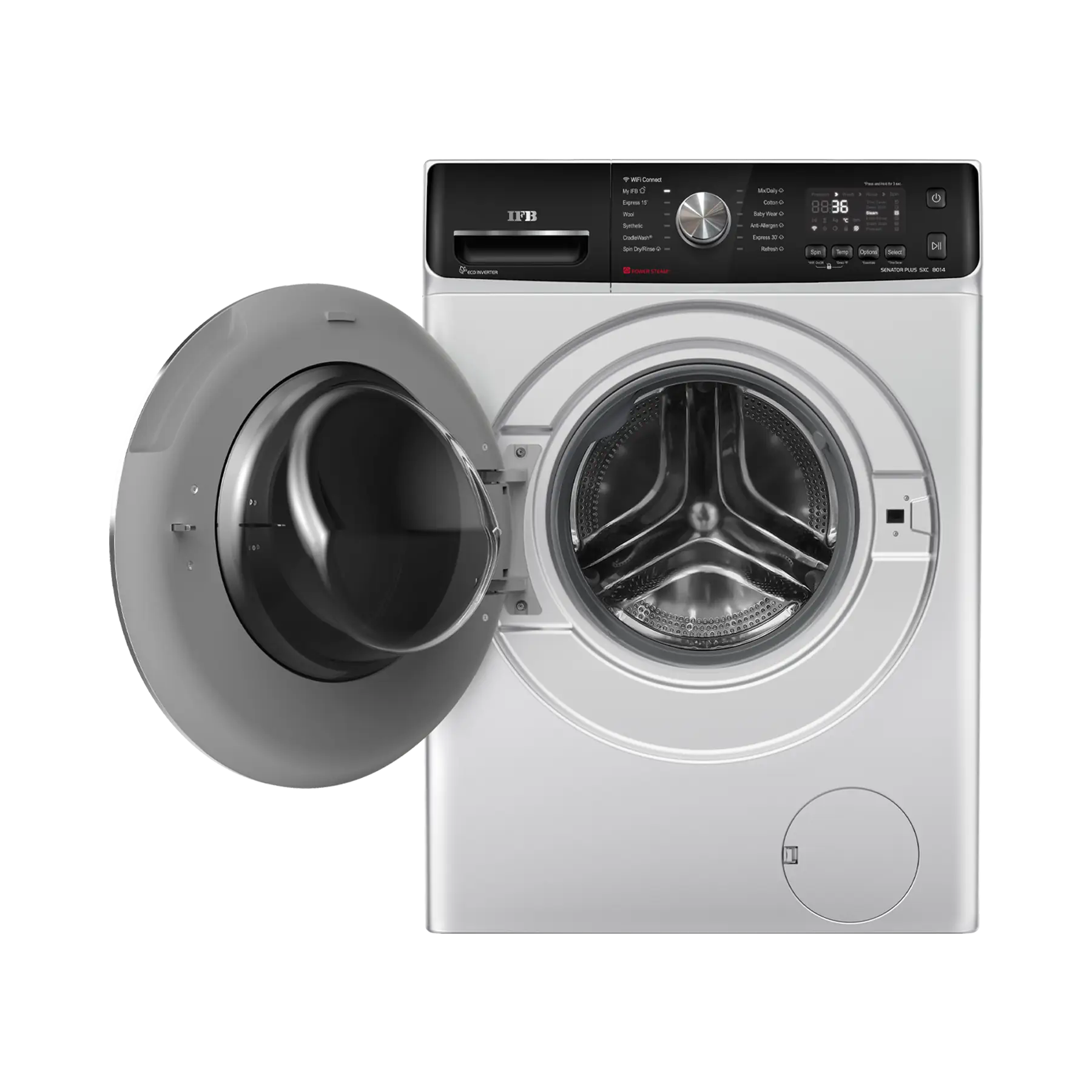 IFB Senator Plus SXC 8014 SSL Front Load Washing Machine 8 kg | 1400 rpm | Rich Silver - Image 2
