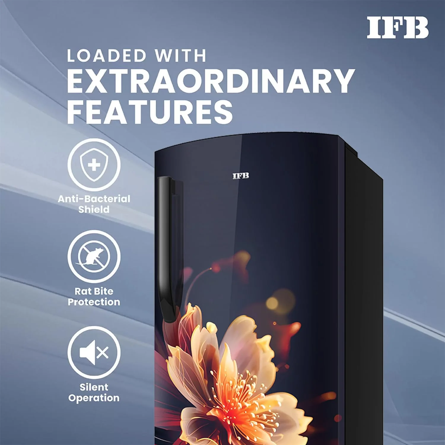 IFB Smart Choice 197L 5 Star Direct-Cool Single Door Refrigerator with Advanced Inverter Compressor (IFBDC-2235DBMED,Mystic Blossom Blue) Extraordinary Storage with Humidity Controller, Base drawer - Image 6