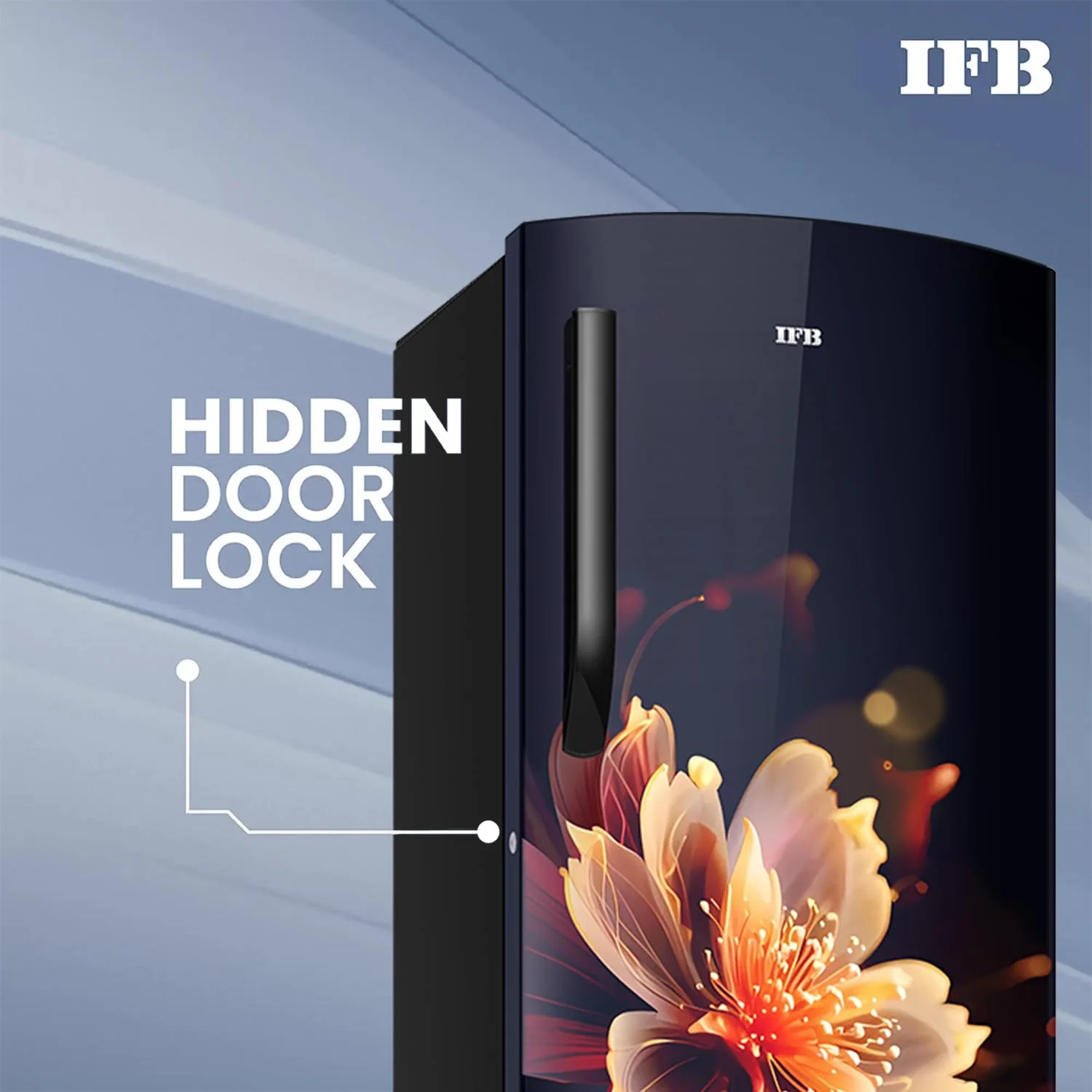 IFB Smart Choice 197L 5 Star Direct-Cool Single Door Refrigerator with Advanced Inverter Compressor (IFBDC-2235DBMED,Mystic Blossom Blue) Extraordinary Storage with Humidity Controller, Base drawer - Image 7
