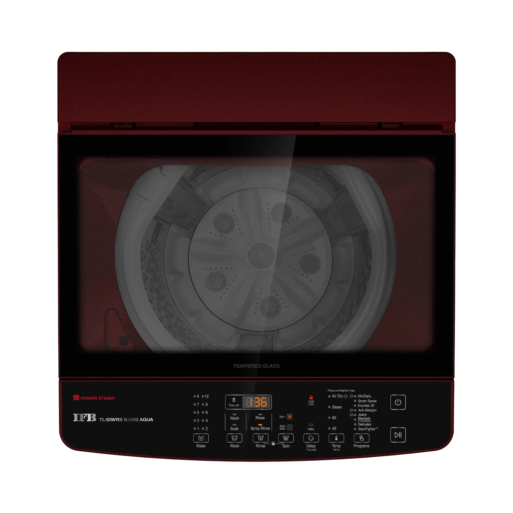 IFB TL - S1WRS 8 Kg Aqua Top Load Washing Machine 720 rpm | Wine Red - Image 4