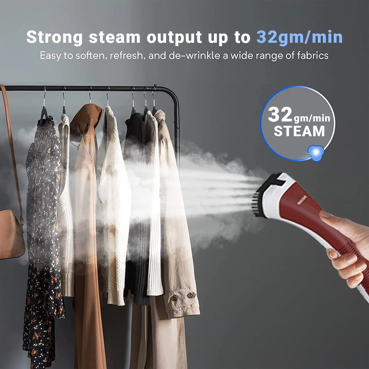 INALSA Standing Garment Steamer 2000 W|Double Pole With 90° & 180° Adjustable Ironing Board |Adjustable Pole Height|2.2 L Water Tank|45 Sec Heat Up Time|32g/min Steam Output |2 Y Warranty,Swiftix 2000 - Image 6