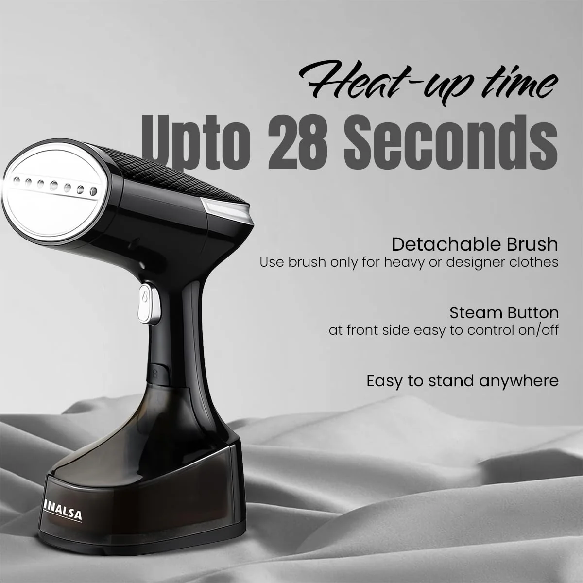 INALSA Steamer for Ironing Clothes - 1600W Handheld Garment Steamer - 25g/min High Steam, Fast Heat-Up time, 340 ml Tank, Vertical &amp; Horizontal Steam Iron for Clothes, Garment Steamer (Cosicosy) - Image 8