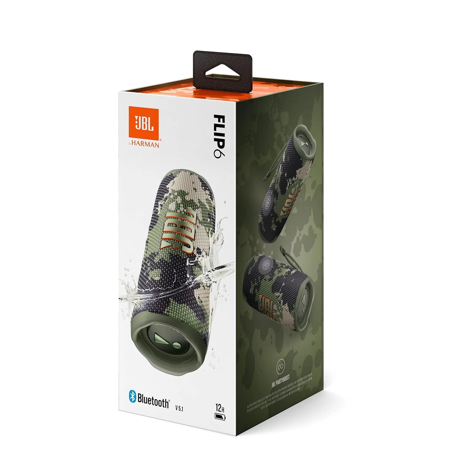 JBL FLIP6 Bluetooth Speaker, 2-Way Speaker Configuration, USB C Charging, IP67 Dustproof and Waterproof, Equipped with Passive Radiator, Portable Squad, JBLFLIP6SQUAD - Image 7
