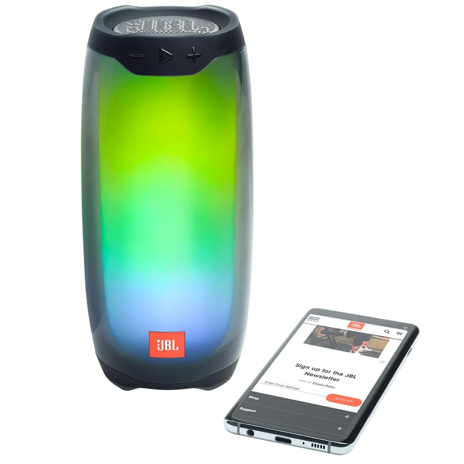 JBL Pulse 4 Waterproof Portable Bluetooth Speaker with Light Show - Black - Image 5