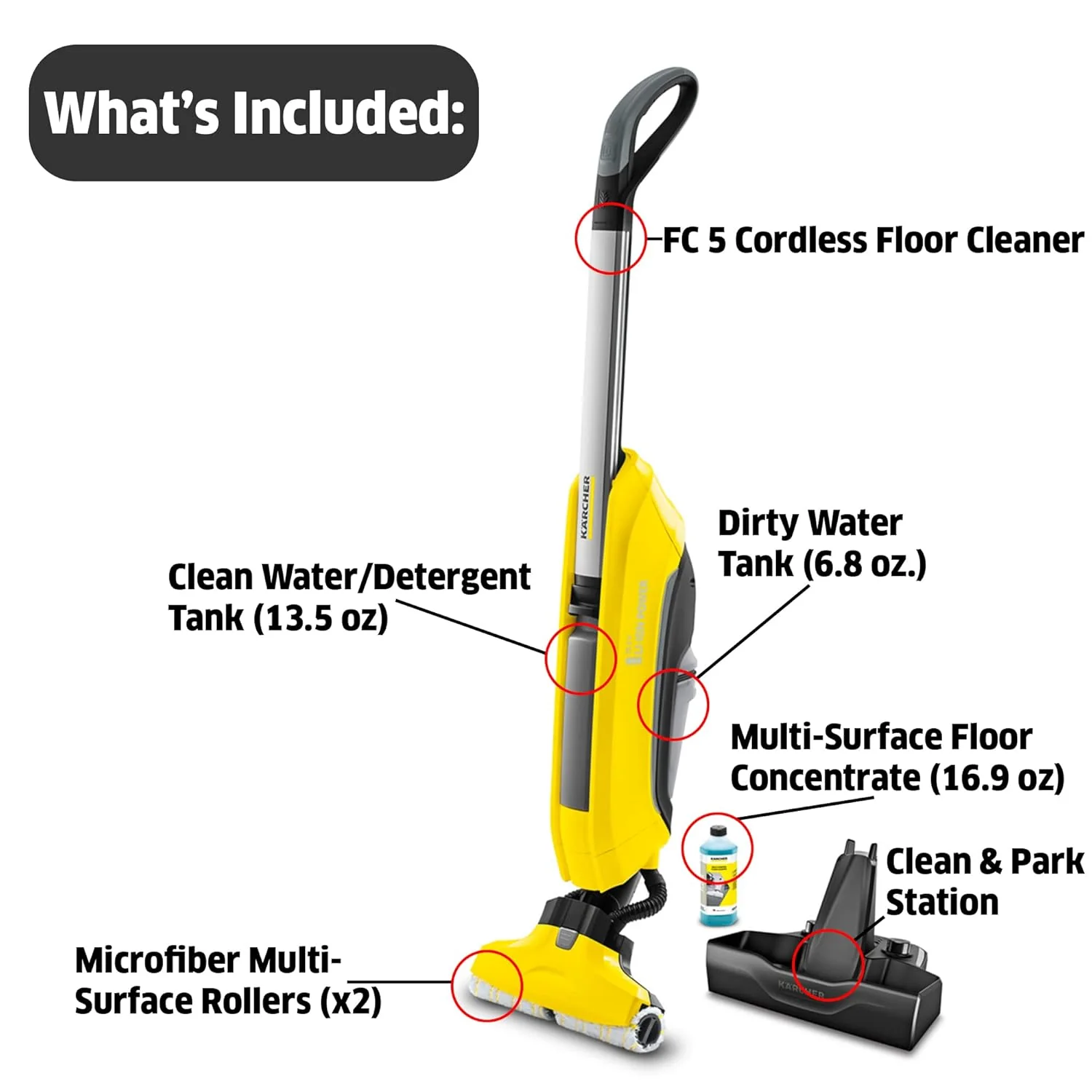 Kärcher - FC 5 Electric Mop &amp; Sanitize Hard Floor Cleaner – Perfect for Laminate, Wood, Tile, LVT, Vinyl, &amp; Stone Flooring - Cordless - Image 6