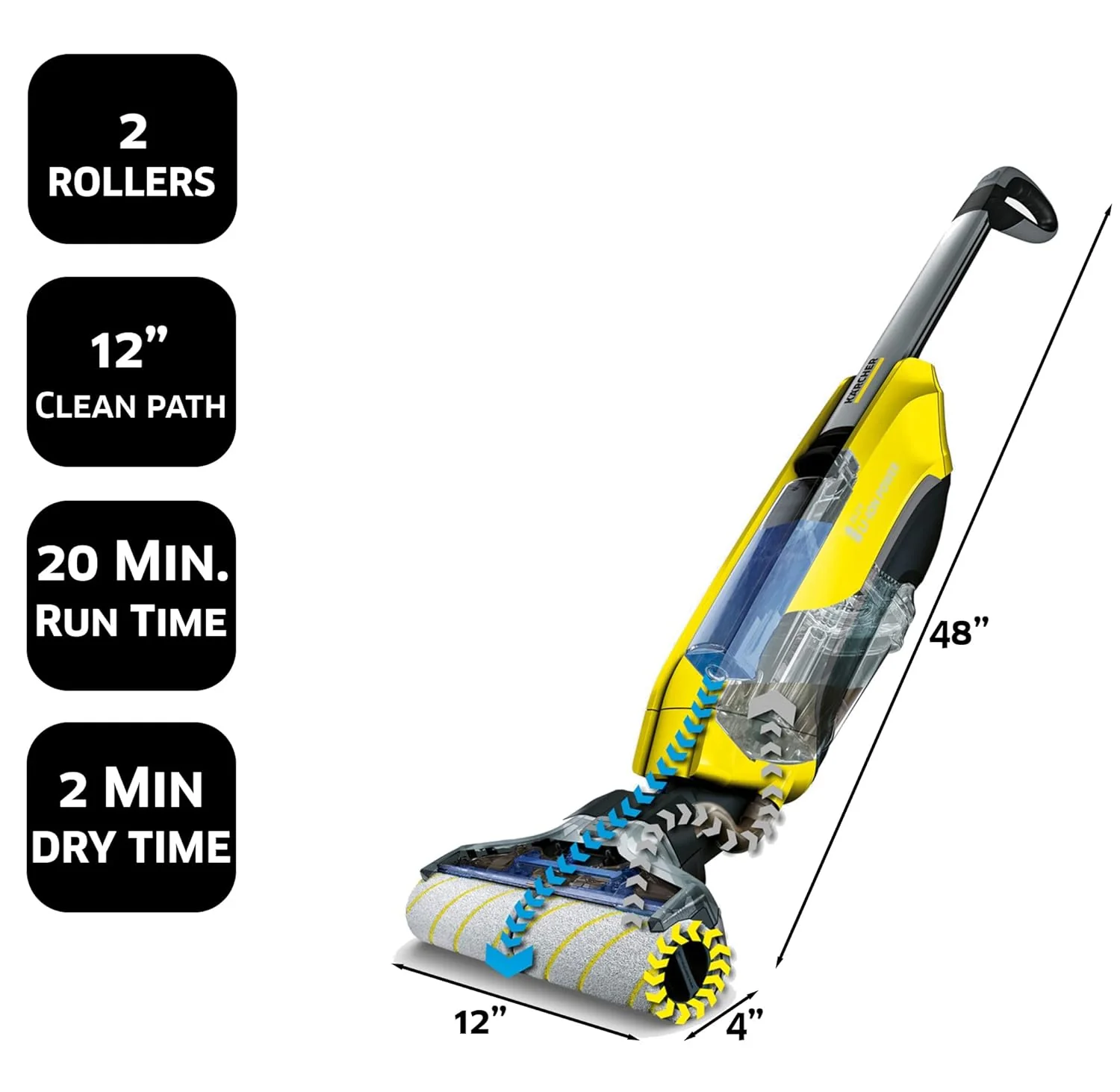 Kärcher - FC 5 Electric Mop &amp; Sanitize Hard Floor Cleaner – Perfect for Laminate, Wood, Tile, LVT, Vinyl, &amp; Stone Flooring - Cordless - Image 8
