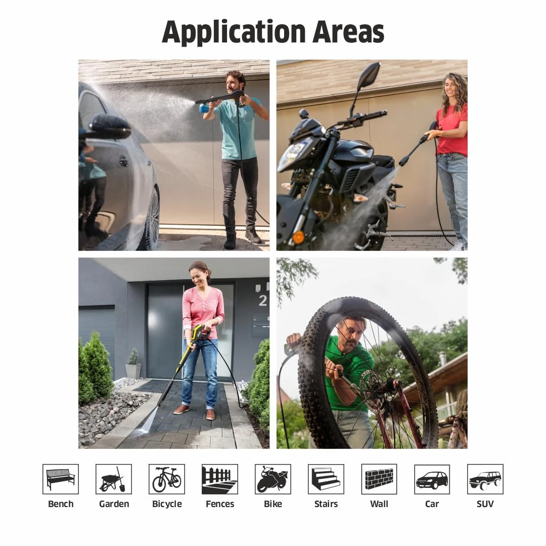 Karcher K5 Power Control *EU High Pressure Washer,2100W, 145 Bar, 500 l/h Flow Rate, 10m Hose Pipe, Portable, Powerful Cleaning for Homes, Cars, Bikes, Gardens, Multiple Accessories, German Tech - Image 8
