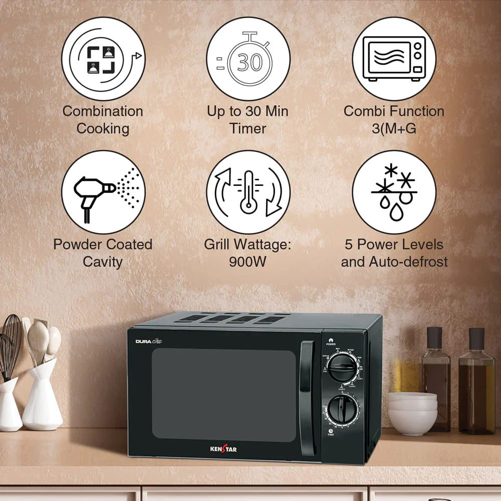 Kenstar Durachef 20 Litres Grill Microwave Oven (Black) - Image 2