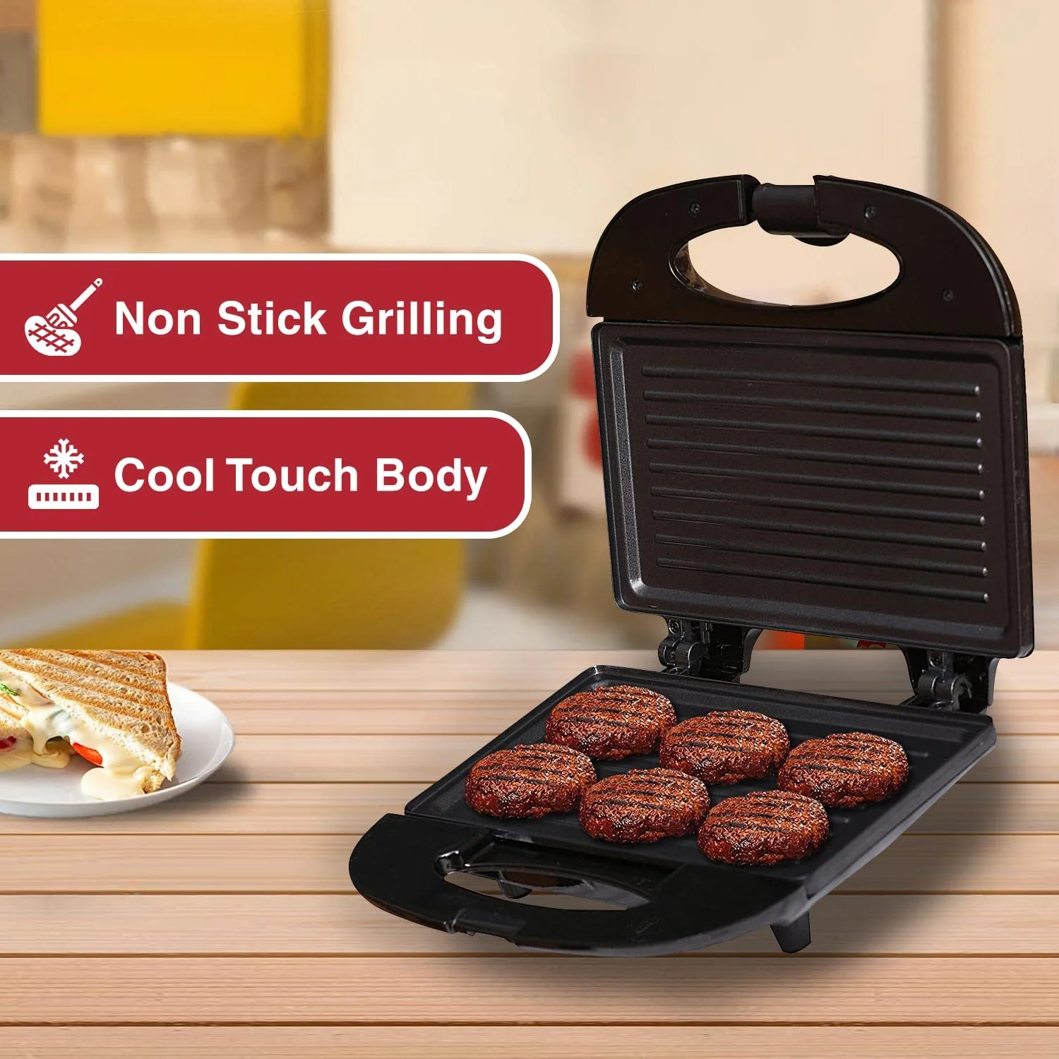 Kenstar Grilli 750-Watt Sandwich Maker (Black) - Image 4
