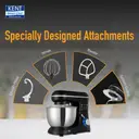 KENT Stand Mixer 1300W ideal To Whisk Mix&Knead 5L Bowl 6 SpeedSetting&PulseFunction Stainless Steel Continuous Dough Maker (Black, Silver) - Image 11