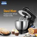KENT Stand Mixer 1300W ideal To Whisk Mix&Knead 5L Bowl 6 SpeedSetting&PulseFunction Stainless Steel Continuous Dough Maker (Black, Silver) - Image 6