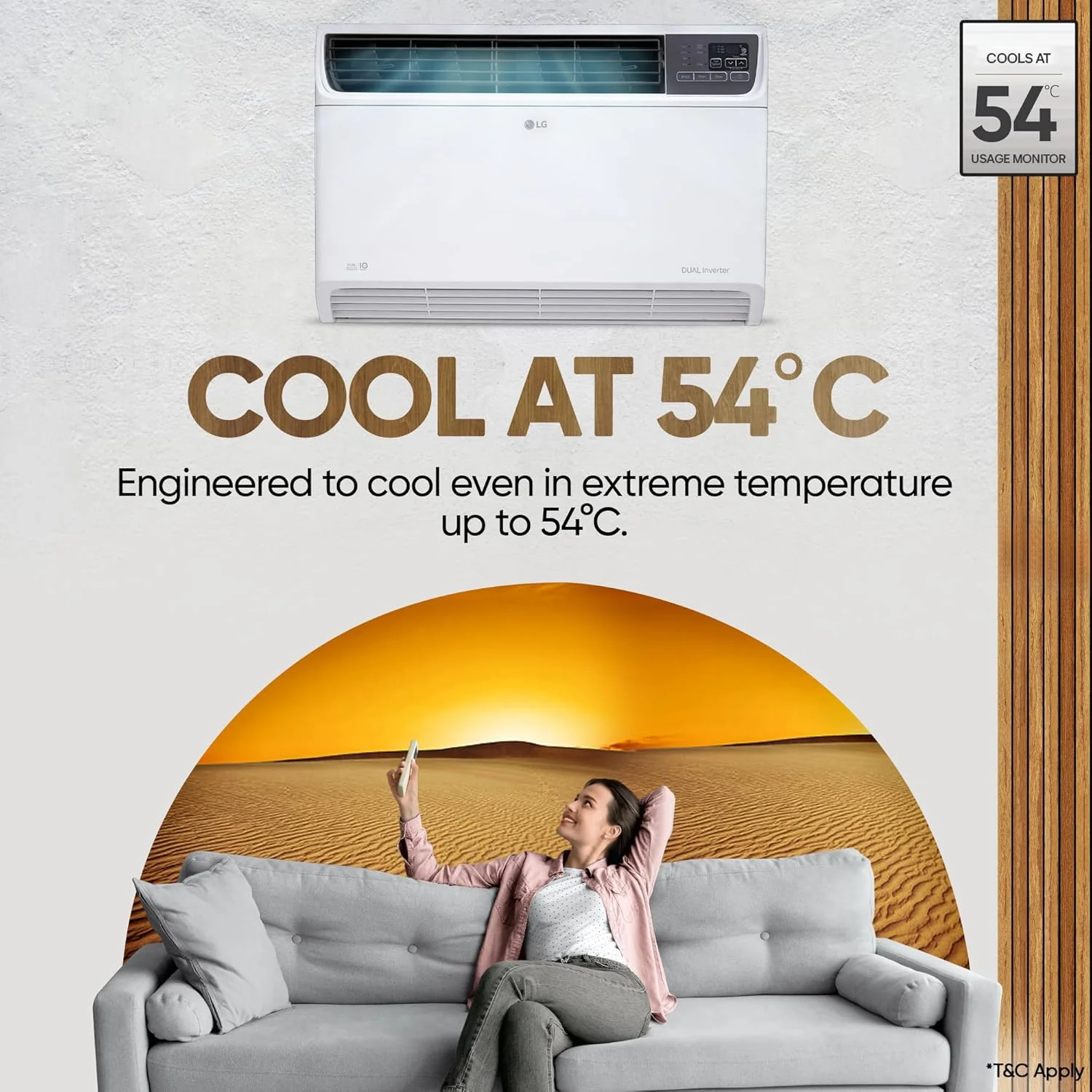 LG 1.5 Ton 3 Star DUAL Inverter Window AC (Copper, Convertible 4-in-1 cooling, 4 Way Air Swing, HD Filter, UW-Q18WUXA, White) - Image 9