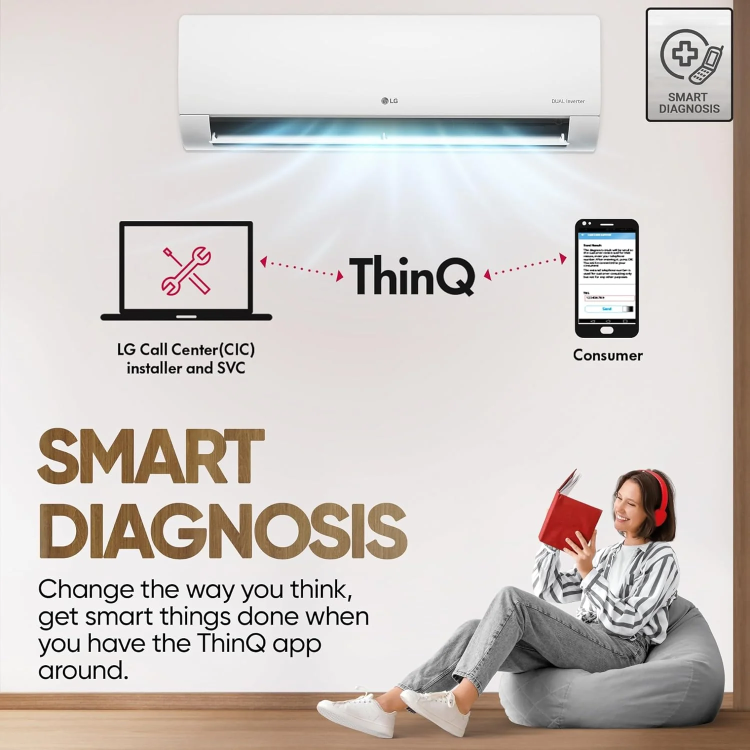 LG 1.5 Ton 3 Star Hot & Cold, DUAL Inverter Split AC (Copper, Convertible 5-in-1, VIRAAT Mode, 4 Way Swing, HD Filter with Anti-Virus Protection, US-H19VNXE, White) - Image 11