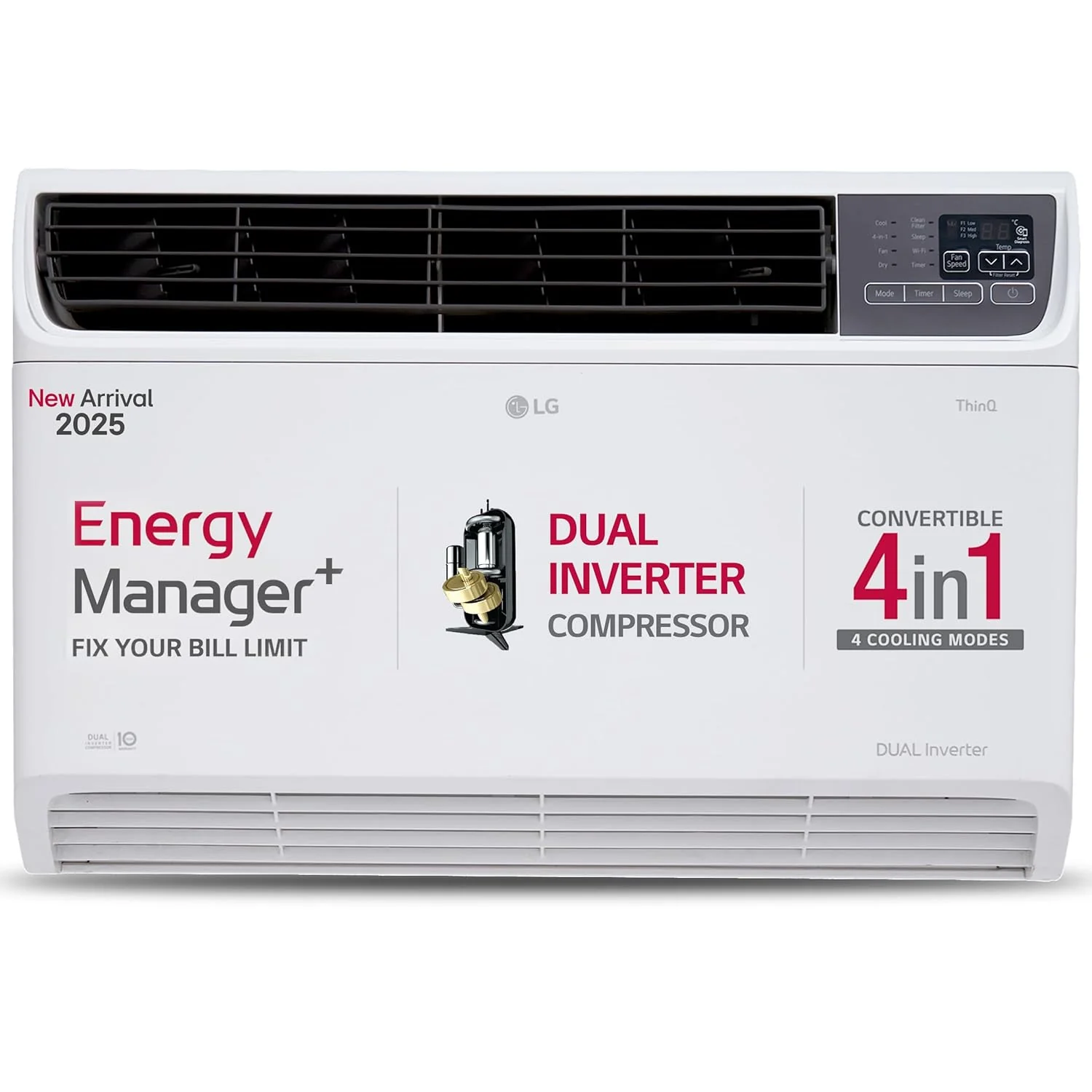 LG 1.5 Ton 3 Star Wi-Fi DUAL Inverter Window AC (Copper, Convertible 4-in-1 cooling, 4 Way Air Swing, HD Filter, UW-Q18WWXA, White)