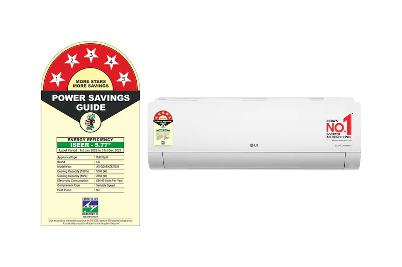 LG 1.5 Ton 5 Star AI Dual Inverter Split AC AS-Q20ENZE, 6-in-1 Convertible, Viraat Mode - Image 7