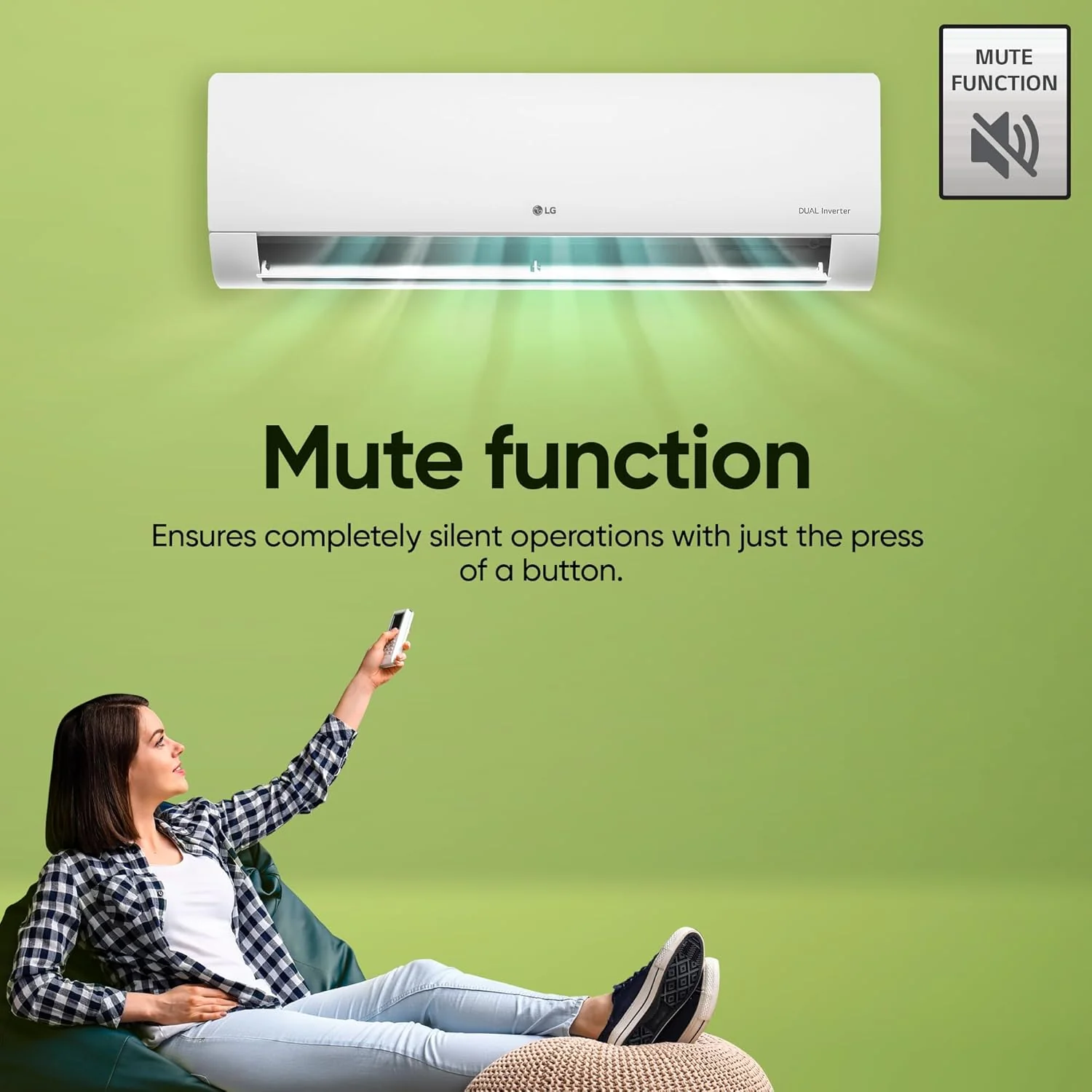 LG 1.5 Ton 5 Star AI DUAL Inverter Split AC (Copper, AI Convertible 6-in-1 Cooling, 4 Way Swing, HD Filter with Anti-Virus Protection, TS-Q19ENZE, White) - Image 6