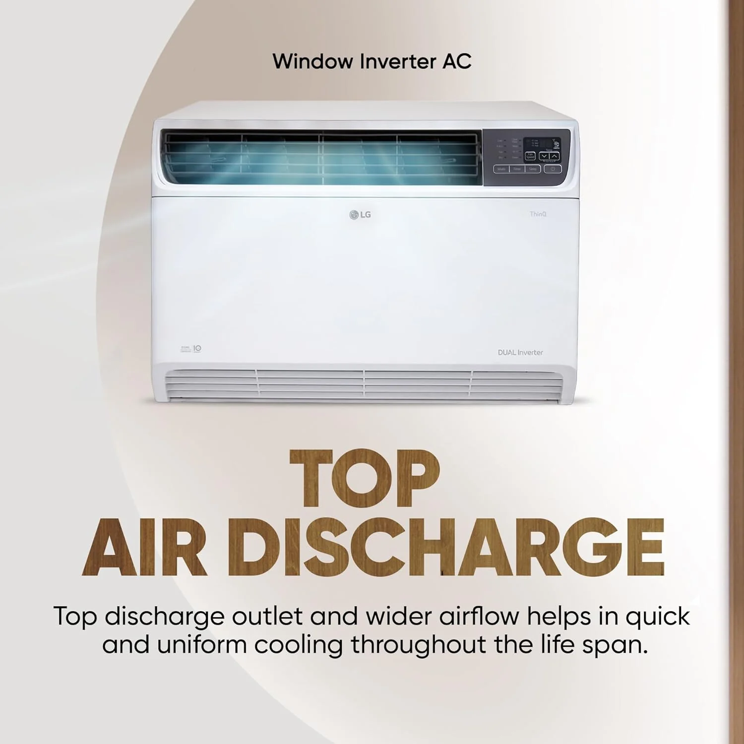 LG 1.5 Ton 5 Star Wi-Fi DUAL Inverter Window AC (Copper, Convertible 4-in-1 cooling, 4 Way Air Swing, HD Filter, UW-Q18WWZA, White) - Image 5