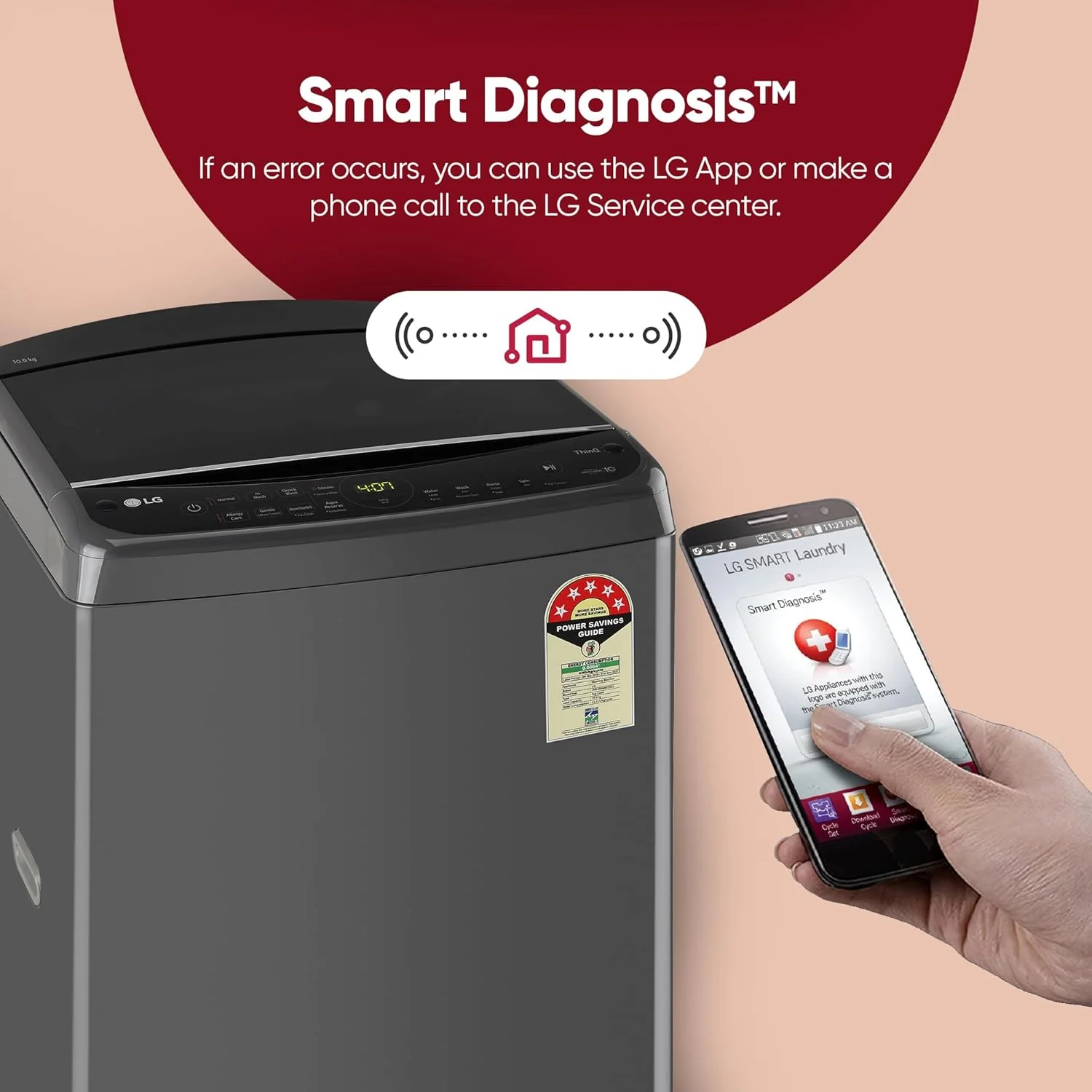 LG 10.0 Kg 5 Star AI Direct Drive Technology, ThinQ (Wi-Fi), Steam Wash for Allergy Removal Fully Automatic Top Loading Washing Machine (THD10SWM, Middle Black, More Fabric Care &amp; Convenience) - Image 9