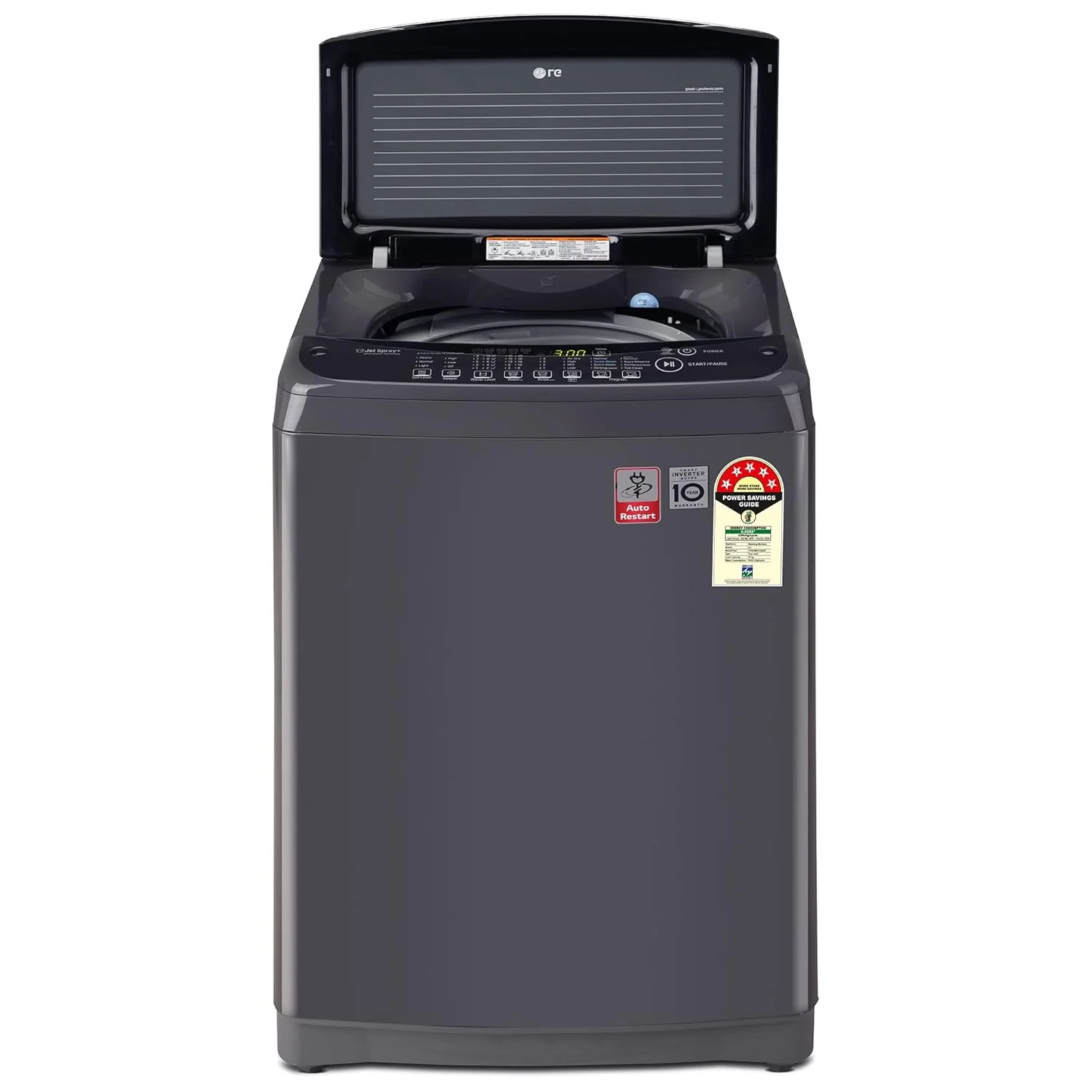 LG 10 Kg 5 Star Inverter TurboDrum Fully Automatic Top Loading Washing Machine Appliance (T10SJMB1Z, Jet Spray+, Smart Closing Door, Middle Black) - Image 2
