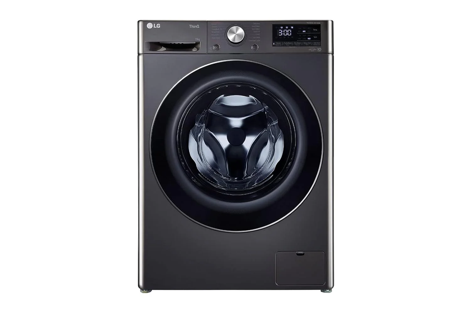 LG 11 Kg 5 Star Inverter Wi-Fi Fully-Automatic Front Load Washing Machine with In-Built Heater (FHP1411Z9B, Black VCM, AI DD Technology, 1400 RPM &amp; Steam+)