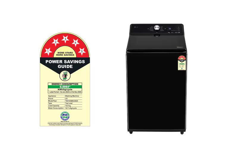 LG 11Kg Top Load Washing Machine, AI Direct Drive™, In-Built Heater, Stain Clean, Onyx Black, 5 Star, TX511SWO - Image 8