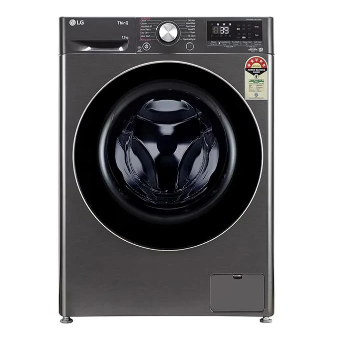 LG 12 Kg 5 Star AI Direct Drive⢠Fully Automatic Front Load Washing Machine (FHP1412Z9B, Platinum Black, TurboWash 360, Steam, Wi-Fi,)Platinum Black