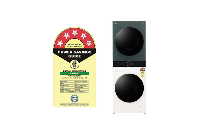 LG 13/10kg WashTower™ Smart Washer Dryer in Beige and Green Color,5 Star(Washer) FWT1310BG - Image 7
