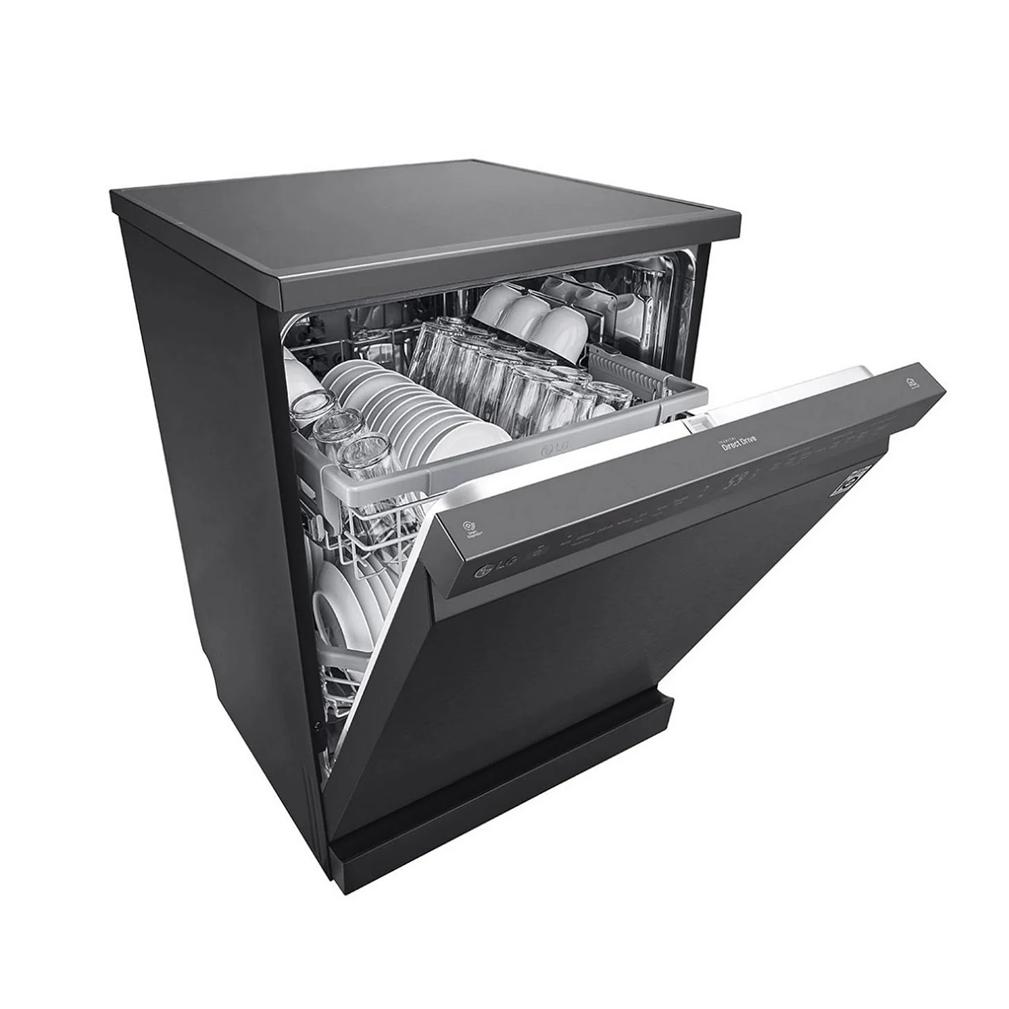LG 14 Place Setting Free Standing Dish Washer with TrueSteam, QuadWash, EasyRack Plus, Wi-Fi Enabled (DFB424FM, Matte Black, Inverter Direct Drive Motor) - Image 2