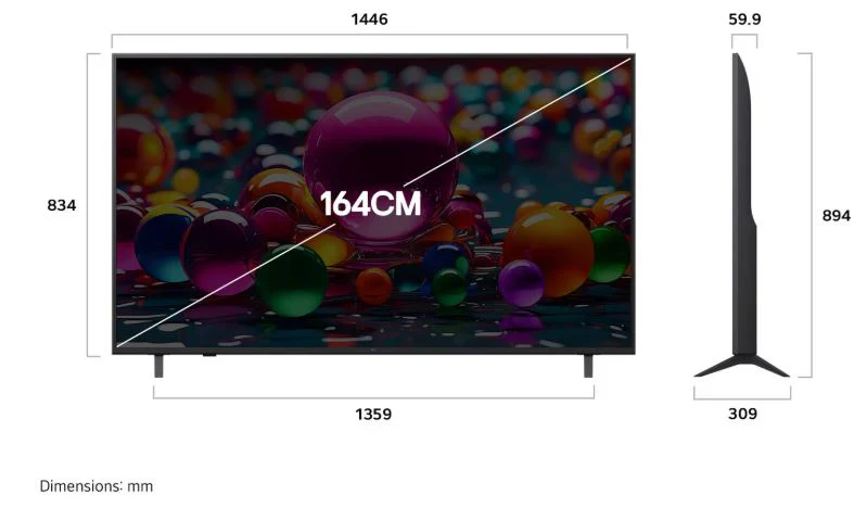 LG 164 cm (65) 4K UHD AI UA8250 Smart TV with α7 AI Processor Gen8, Filmmaker Mode with Dolby Atmos, 2025 - Image 3