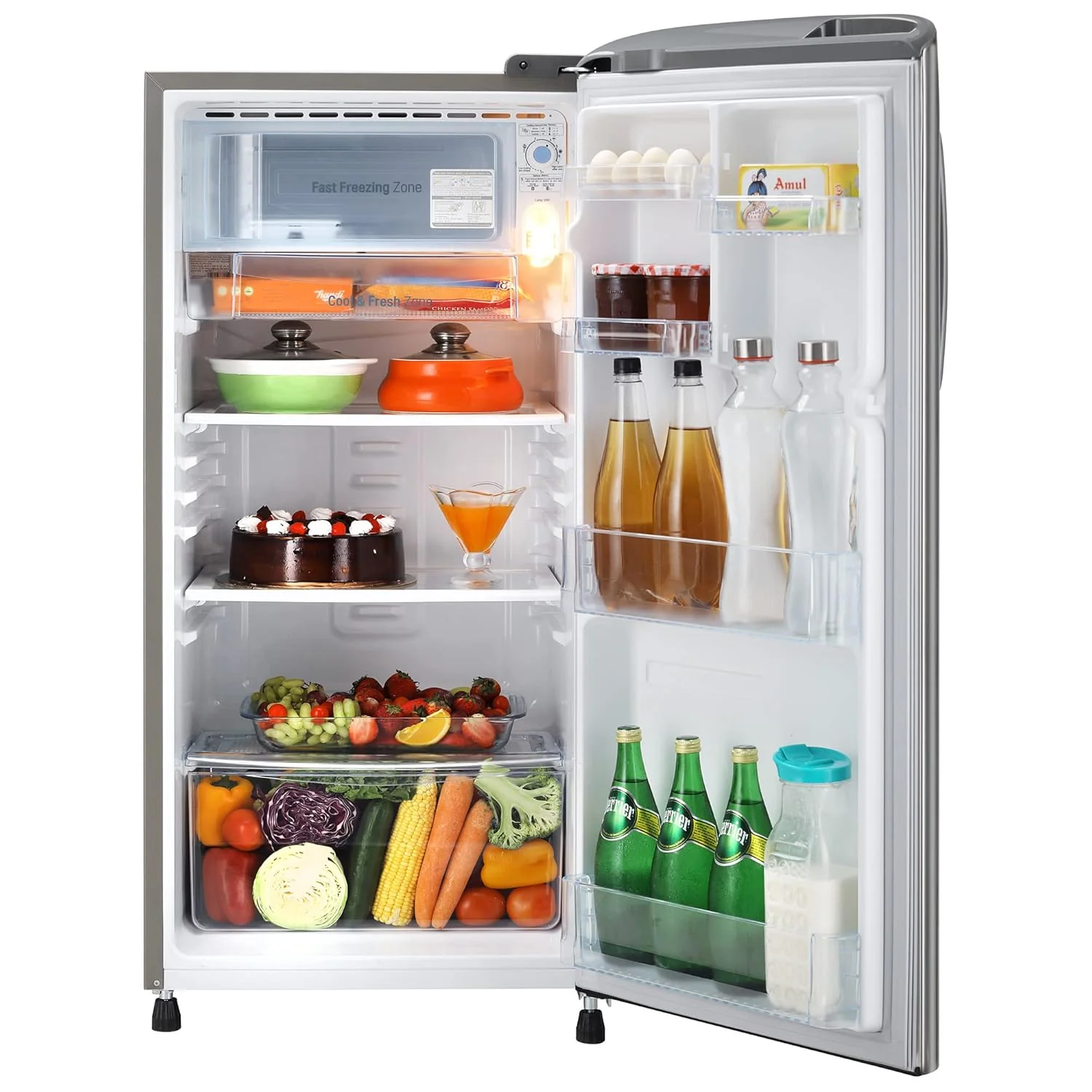 LG 185 L 3 Star Direct-Cool Single Door Refrigerator Appliance (GL-B201APZD, Shiny Steel, Fast Ice Making, Gross Volume- 190 L) - Image 2