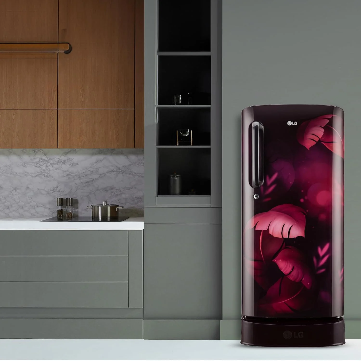 LG 185 L, 5 Star, Smart Inverter, Direct Cool Single Door Refrigerator (GL-D201APIU, Purple ILAN, Moist N Fresh, Auto Smart Connect &amp; Base Stand Drawer) - Image 14