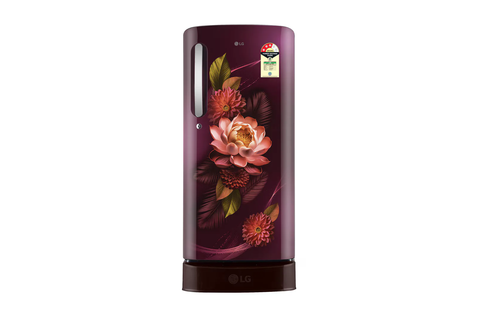 LG 185 L Single Door Refrigerator with Base Stand Drawer, Smart Inverter Compressor, Direct Cool, Red Water Lily, 3 Star,(GLD1936ZARW)