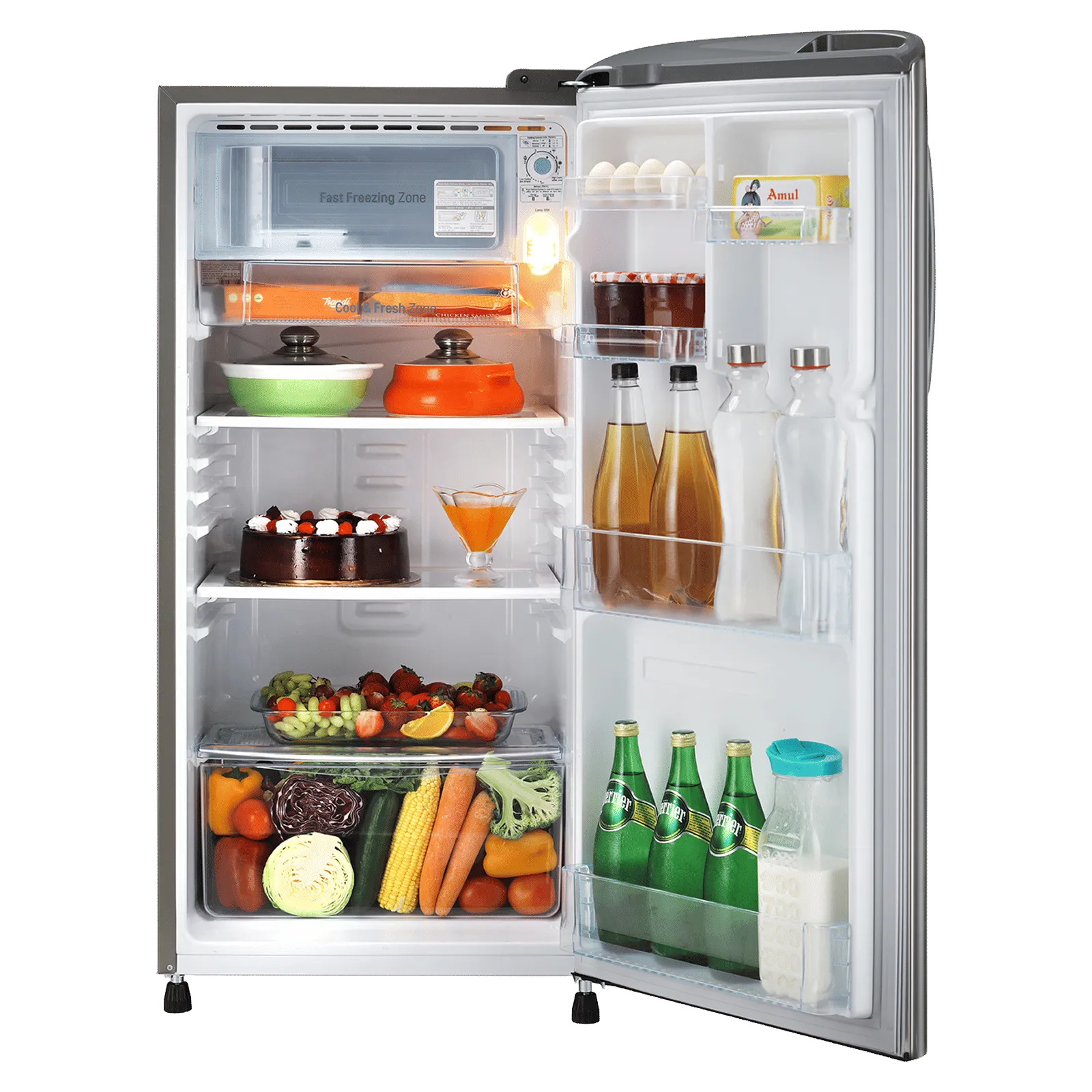 LG 185 Litres 3 Star Direct Cool Single Door Refrigerator with Smart Inverter Compressor (GLD1936YAPZ, Shiny Steel) (2026 Model) - Image 6