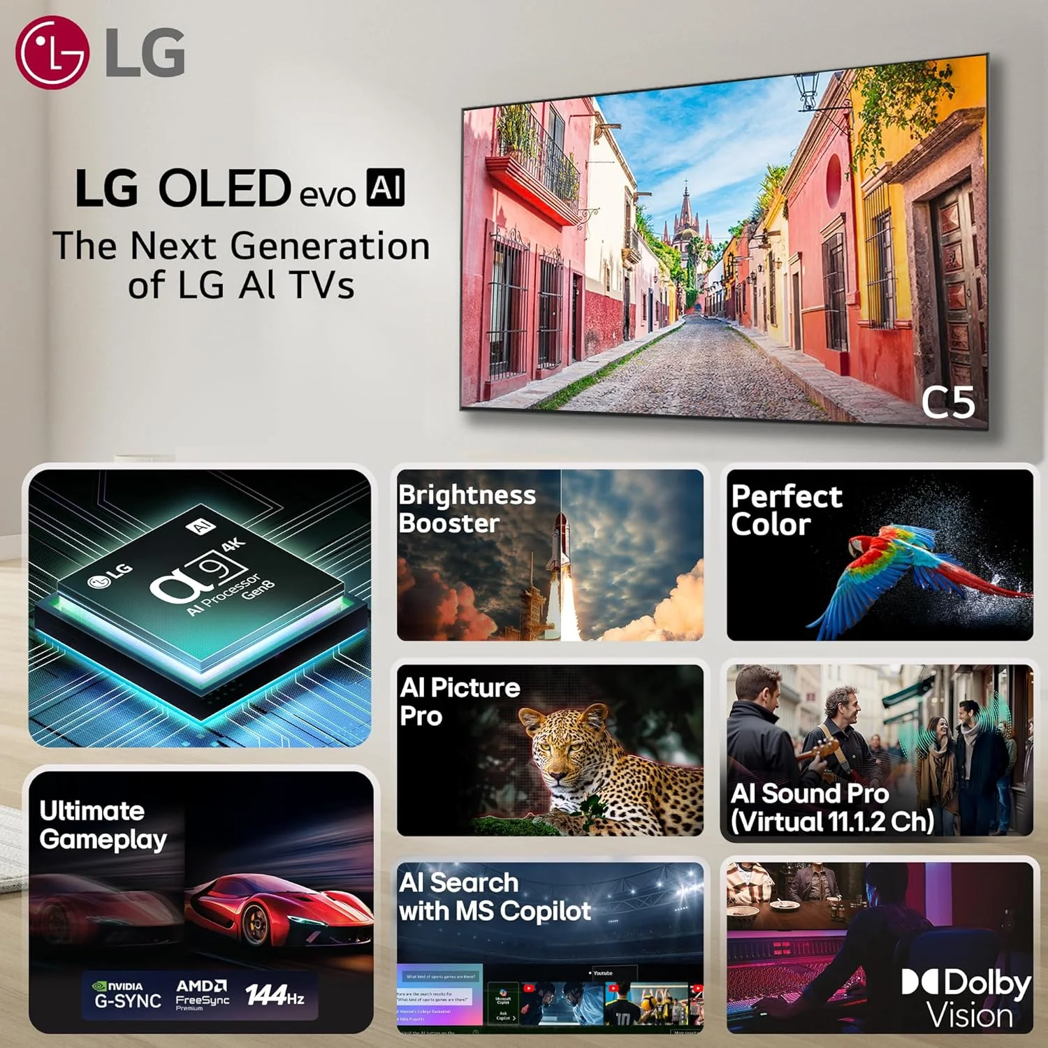 LG 195 cm (77 Inches) OLED evo C5 Series 4K Ultra HD (3840 x 2160) Smart webOS OLED TV OLED77C56LA - Image 4