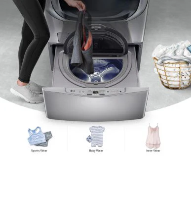 LG 2 Kg Twin Wash Mini, Twin Wash Compatible Miniwash SideKick Pedestal Washing Machine, F8K5XNK4 - Image 4
