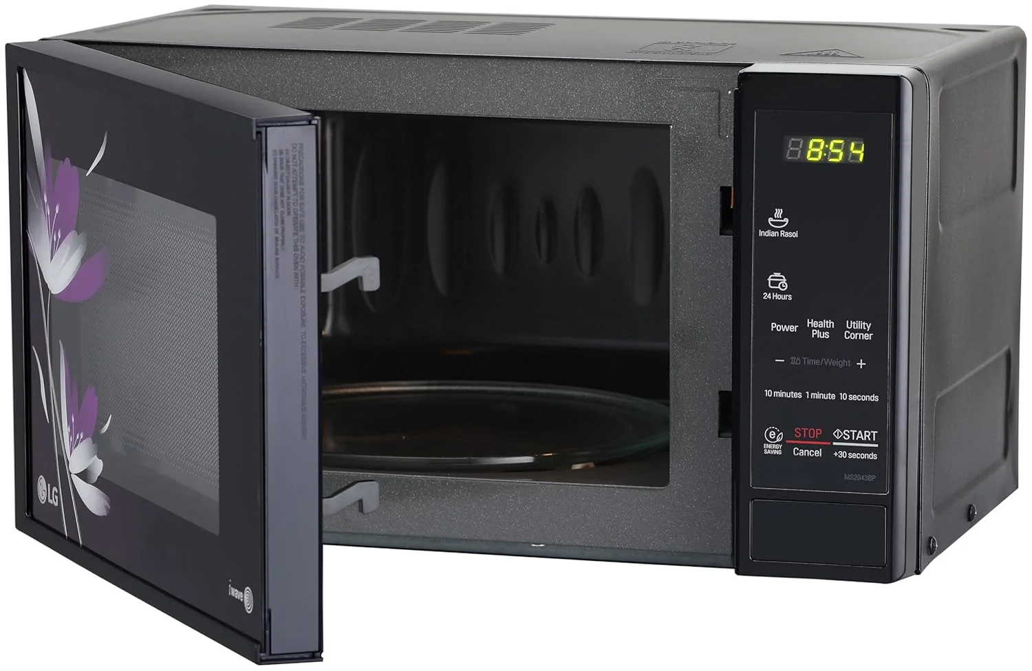 LG 20 L Solo Microwave Oven (MS2043BP, Black, Health plus Menu, I-Wave Technology, Indian Cuisine, Even Reheat &amp; Defrost, Auto Cook Menu, Anti-Bacterial Cavity &amp; Steam Clean) - Image 2