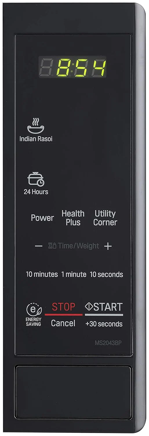 LG 20 L Solo Microwave Oven (MS2043BP, Black, Health plus Menu, I-Wave Technology, Indian Cuisine, Even Reheat &amp; Defrost, Auto Cook Menu, Anti-Bacterial Cavity &amp; Steam Clean) - Image 4