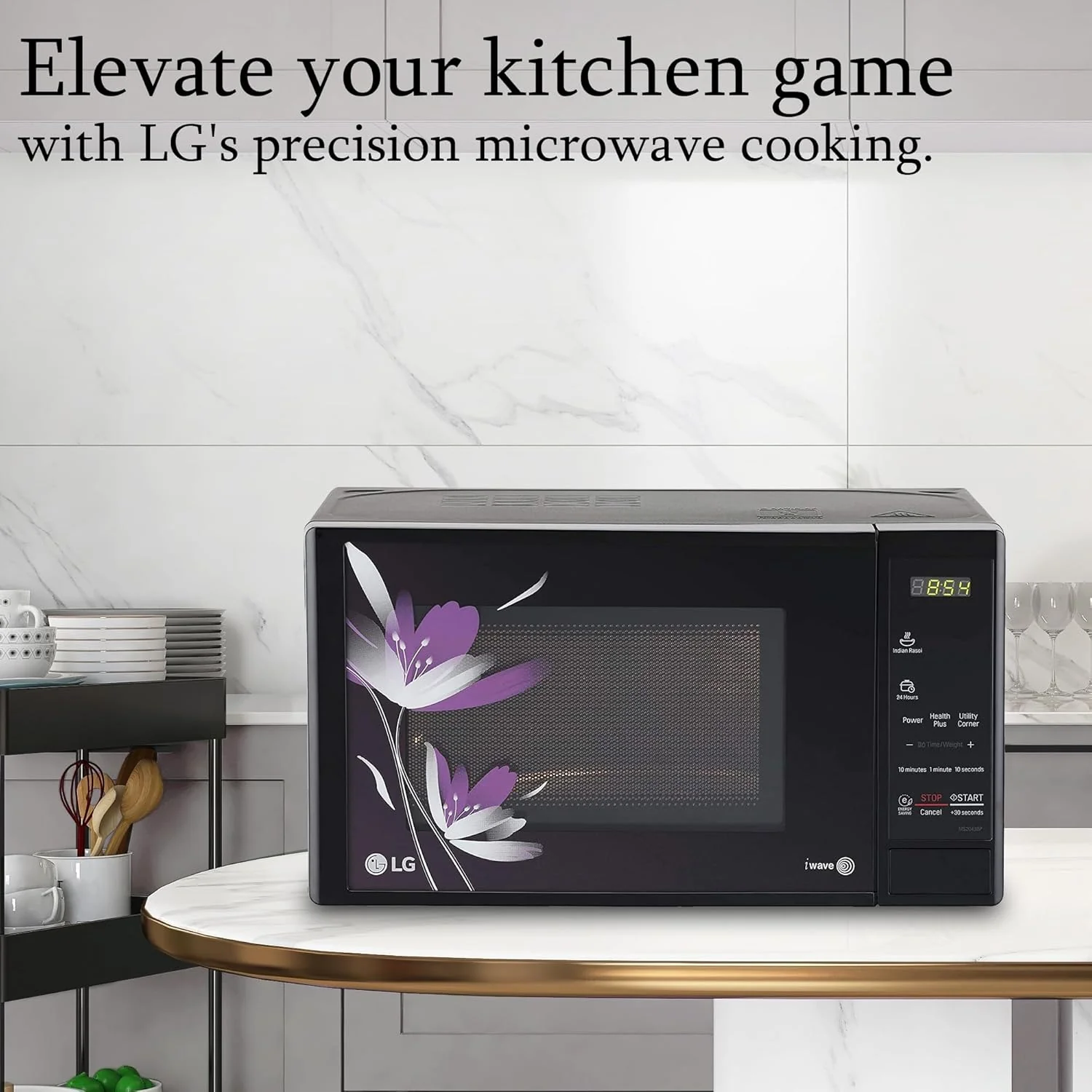 LG 20 L Solo Microwave Oven (MS2043BP, Black, Health plus Menu, I-Wave Technology, Indian Cuisine, Even Reheat &amp; Defrost, Auto Cook Menu, Anti-Bacterial Cavity &amp; Steam Clean) - Image 8