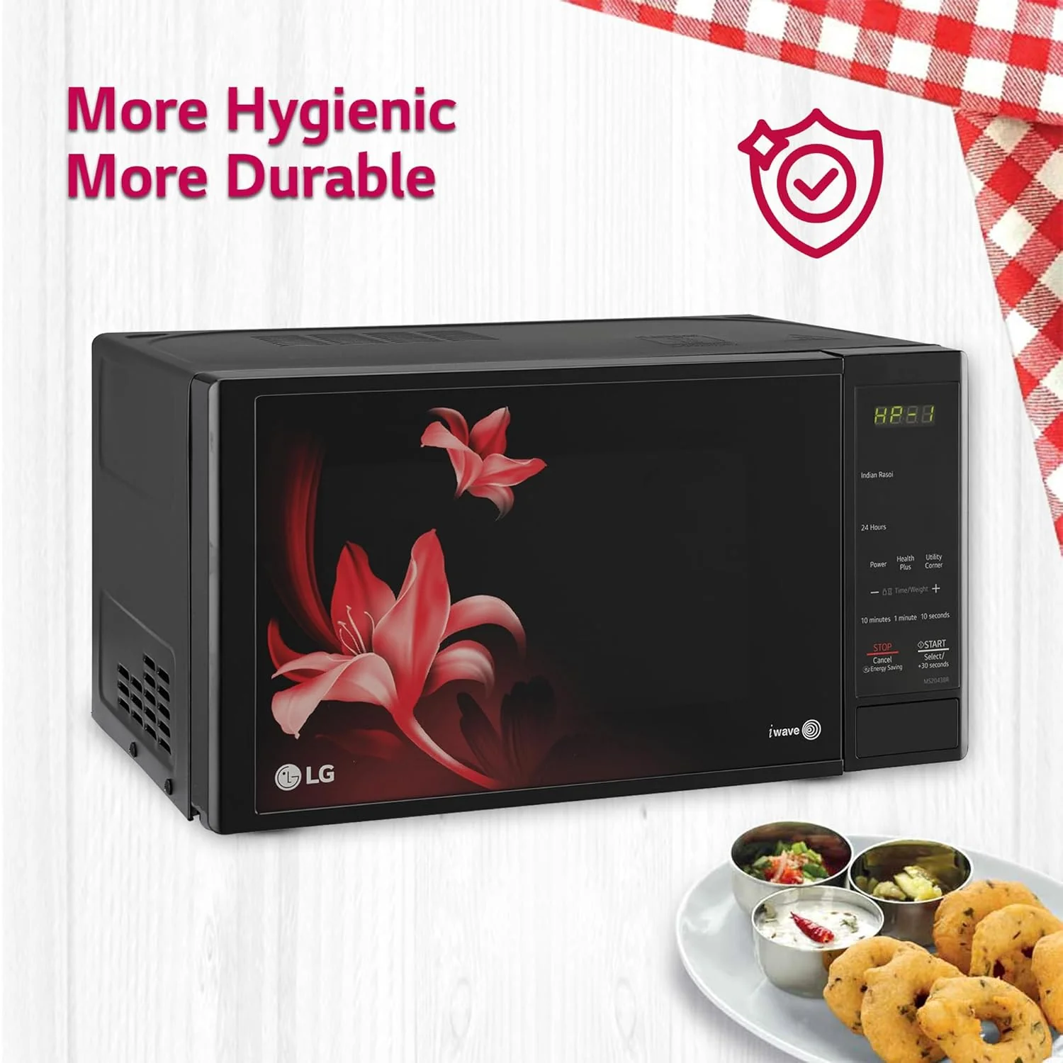 LG 20 L Solo Microwave Oven (MS2043BR, Black, With i-wave Technology &amp; Anti-Bacterial Cavity) - Image 11