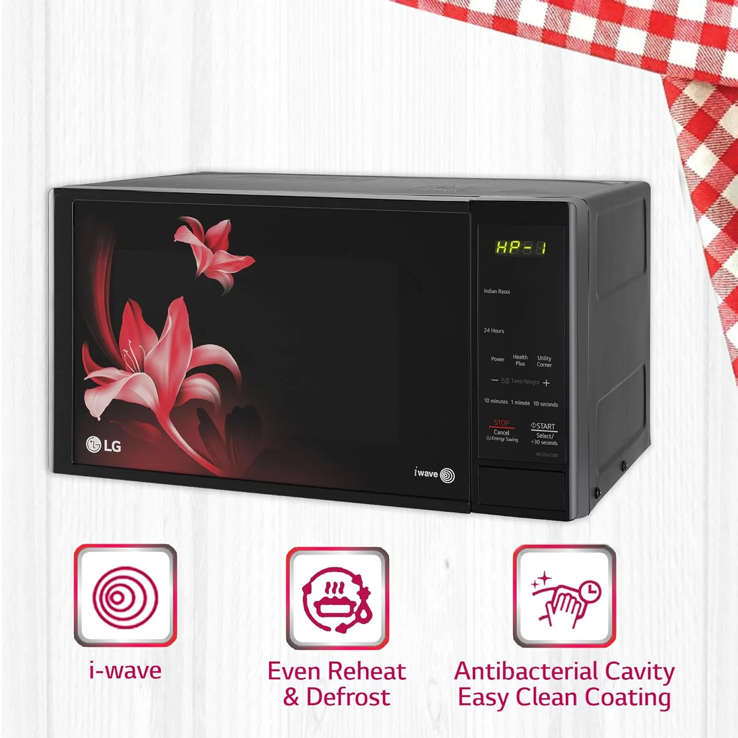 LG 20 L Solo Microwave Oven (MS2043BR, Black, With i-wave Technology &amp; Anti-Bacterial Cavity) - Image 15