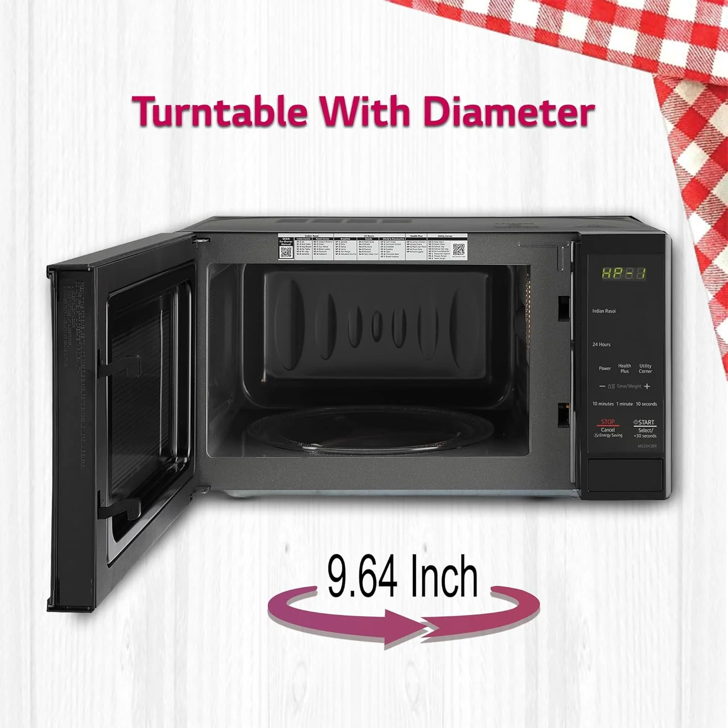 LG 20 L Solo Microwave Oven (MS2043BR, Black, With i-wave Technology &amp; Anti-Bacterial Cavity) - Image 16