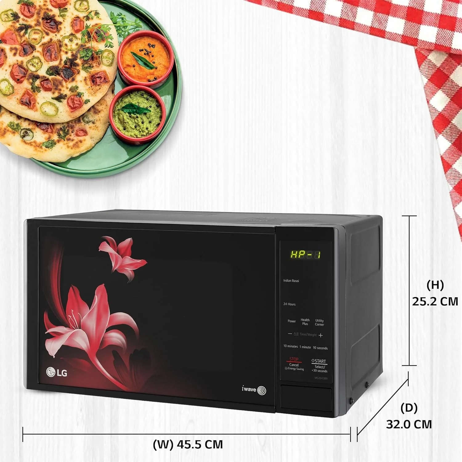 LG 20 L Solo Microwave Oven (MS2043BR, Black, With i-wave Technology &amp; Anti-Bacterial Cavity) - Image 19