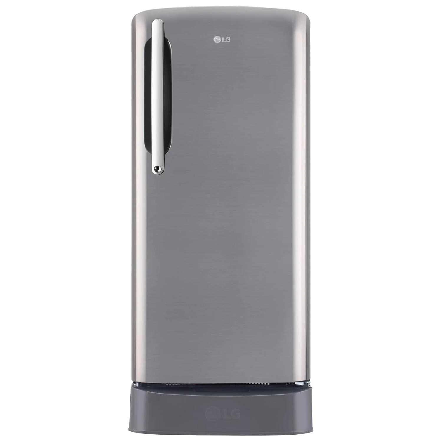 LG 201 L 5 Star Inverter Direct-Cool Single Door Refrigerator Appliance (GL-D211HPZZ, Shiny Steel, Base stand with drawer &amp; Smart connect, Gross Volume- 204 L)