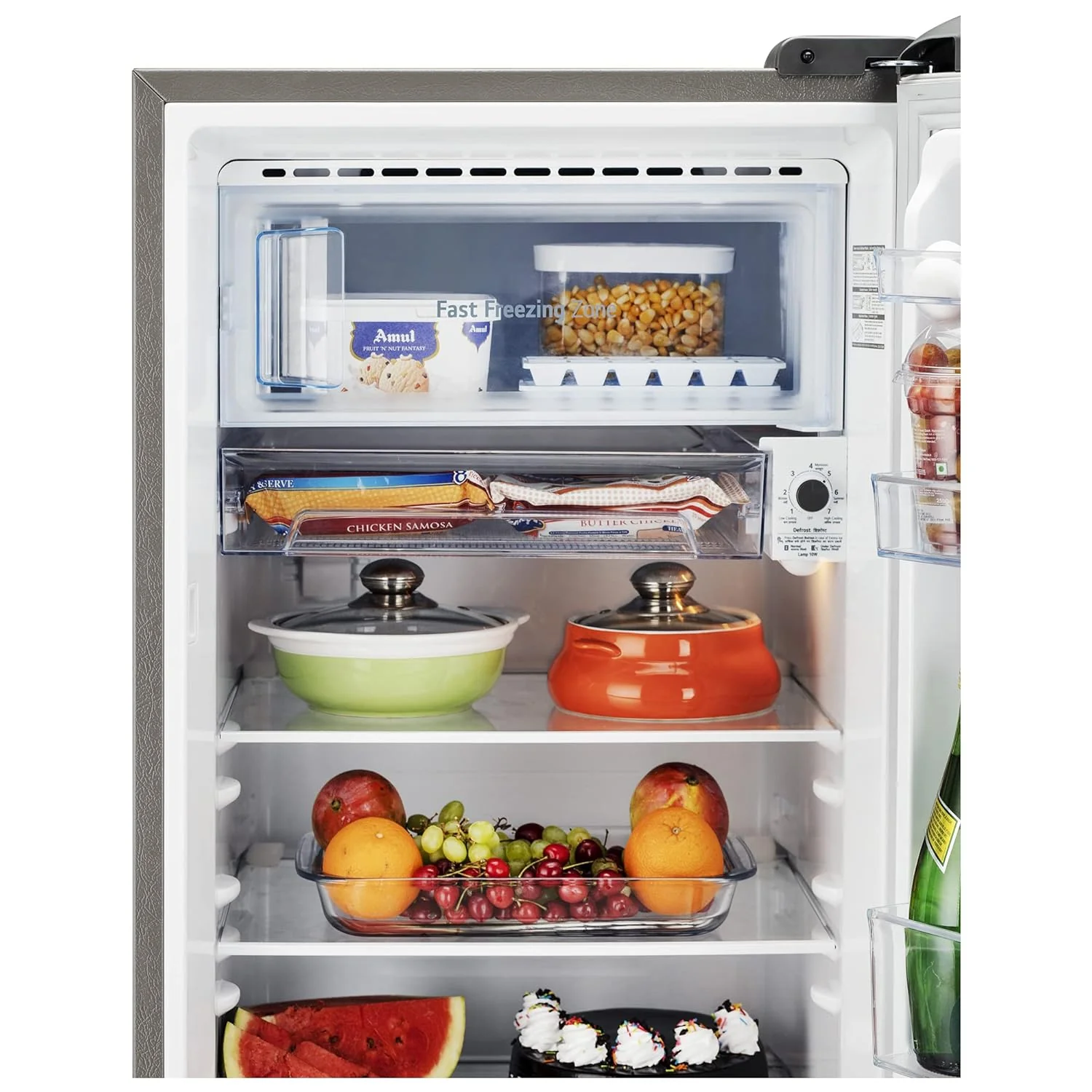 LG 201 L 5 Star Inverter Direct-Cool Single Door Refrigerator Appliance (GL-D211HPZZ, Shiny Steel, Base stand with drawer &amp; Smart connect, Gross Volume- 204 L) - Image 6