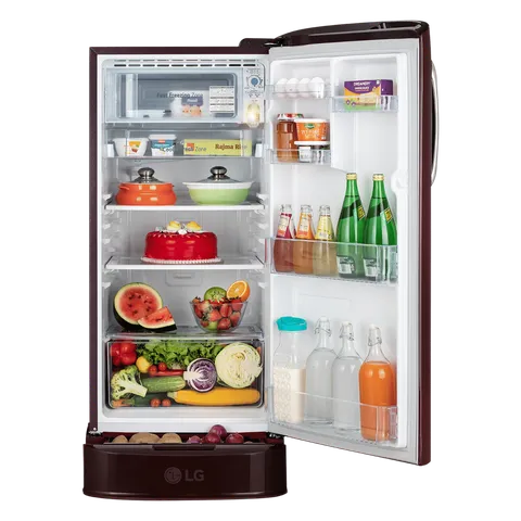 LG 201 Series 185 Litres 5 Star Direct Cool Single Door Refrigerator with Auto Smart Connect (GL-D201ASBU, Scarlet Bloom) - Image 4