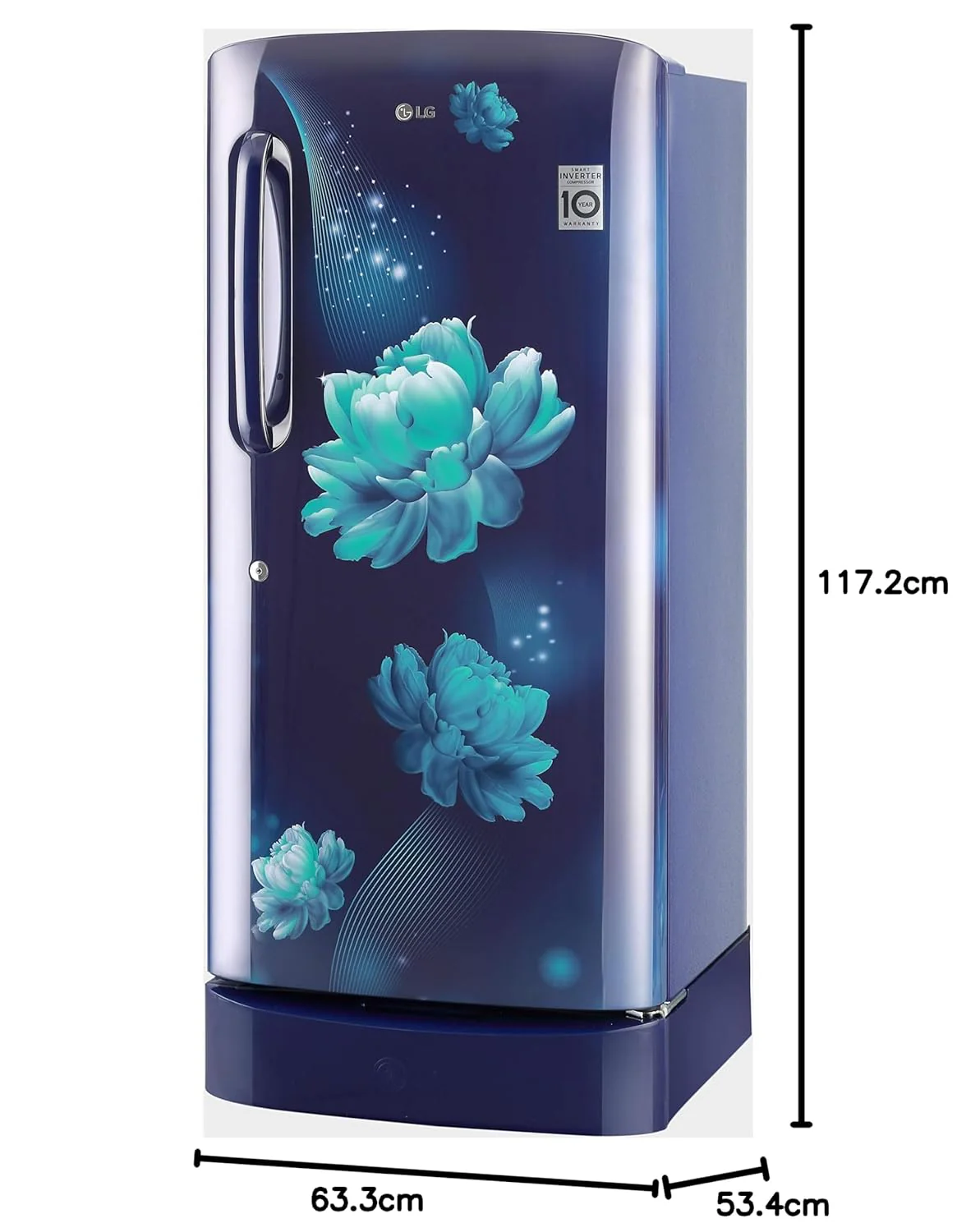 LG 205 L 4 Star Inverter Direct-Cool Single Door Refrigerator Appliance (GL-D221ABCY, Blue Charm, Base Stand with Drawer, Gross Volume-215 Ltr.) - Image 2