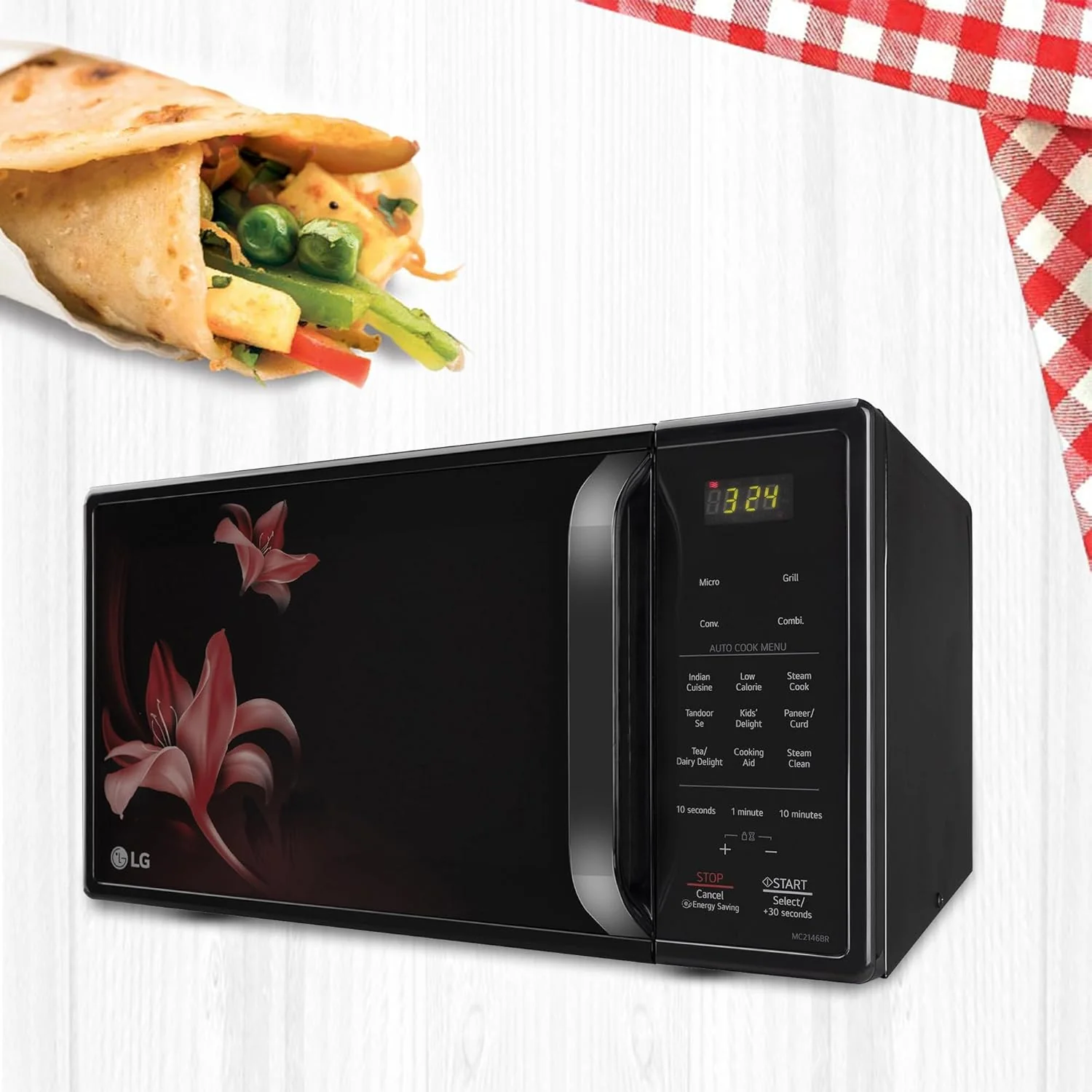 LG 21 L Convection Microwave Oven (MC2146BR, Black, Diet Fry) - Image 3