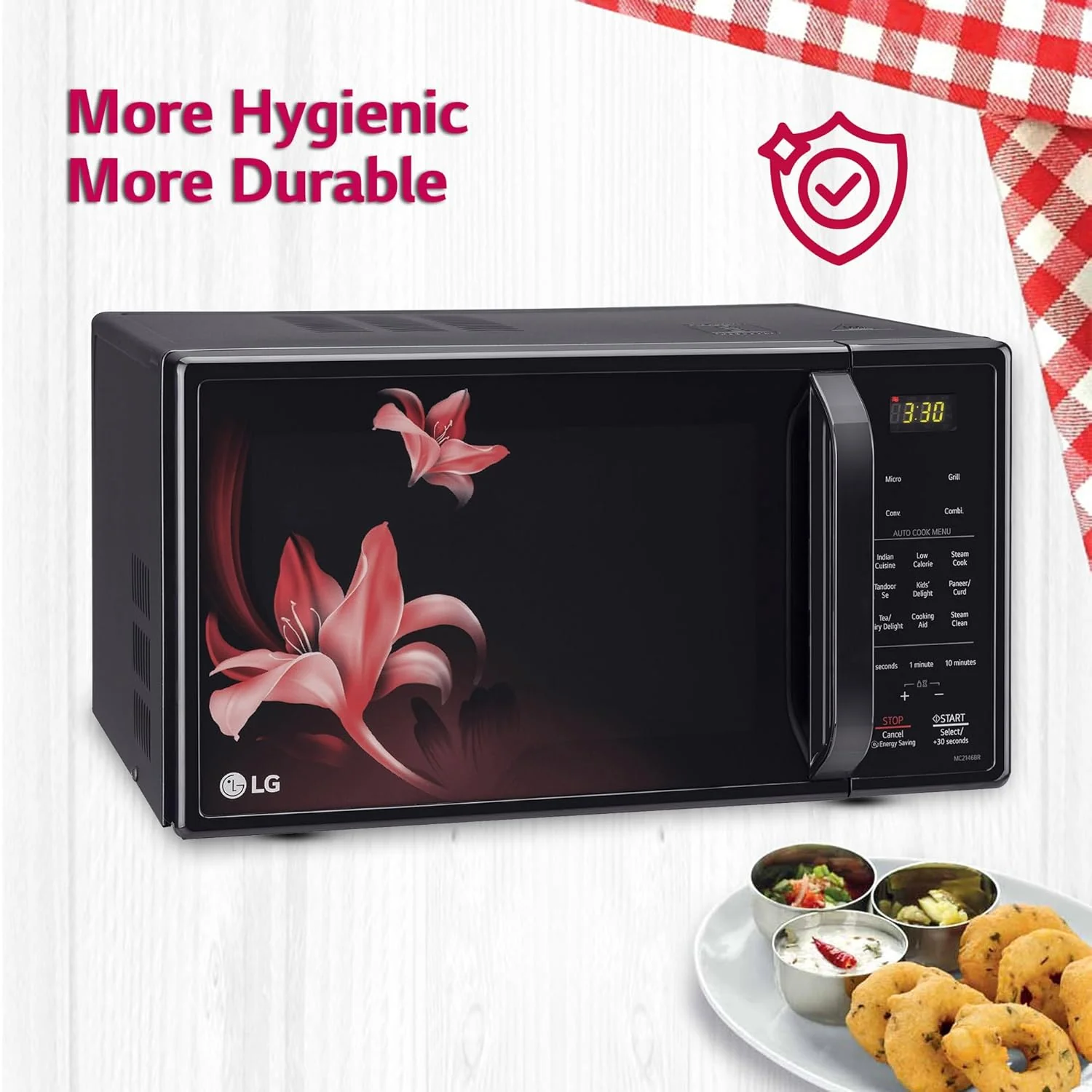 LG 21 L Convection Microwave Oven (MC2146BR, Black, Diet Fry) - Image 4