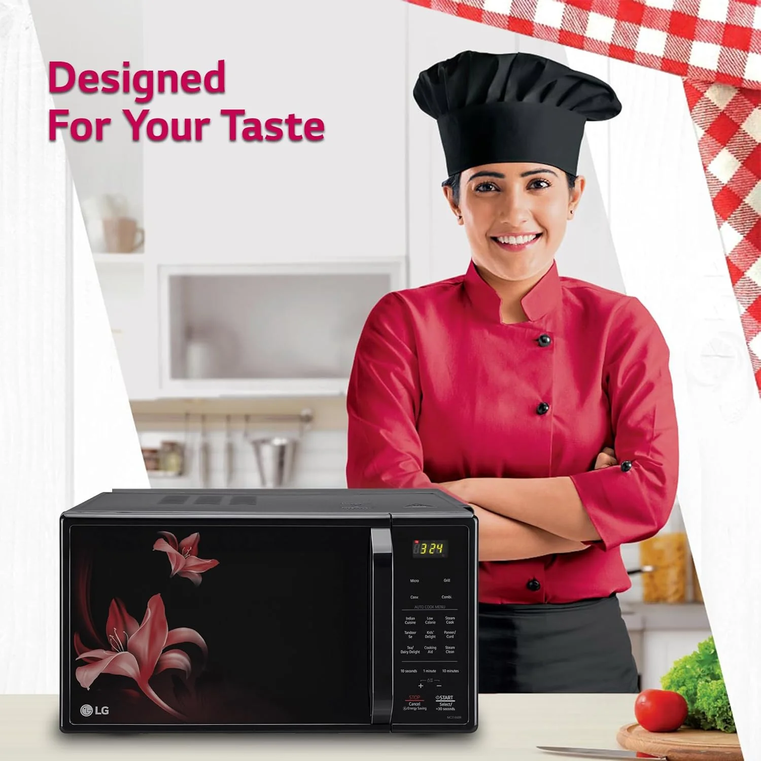 LG 21 L Convection Microwave Oven (MC2146BR, Black, Diet Fry) - Image 9